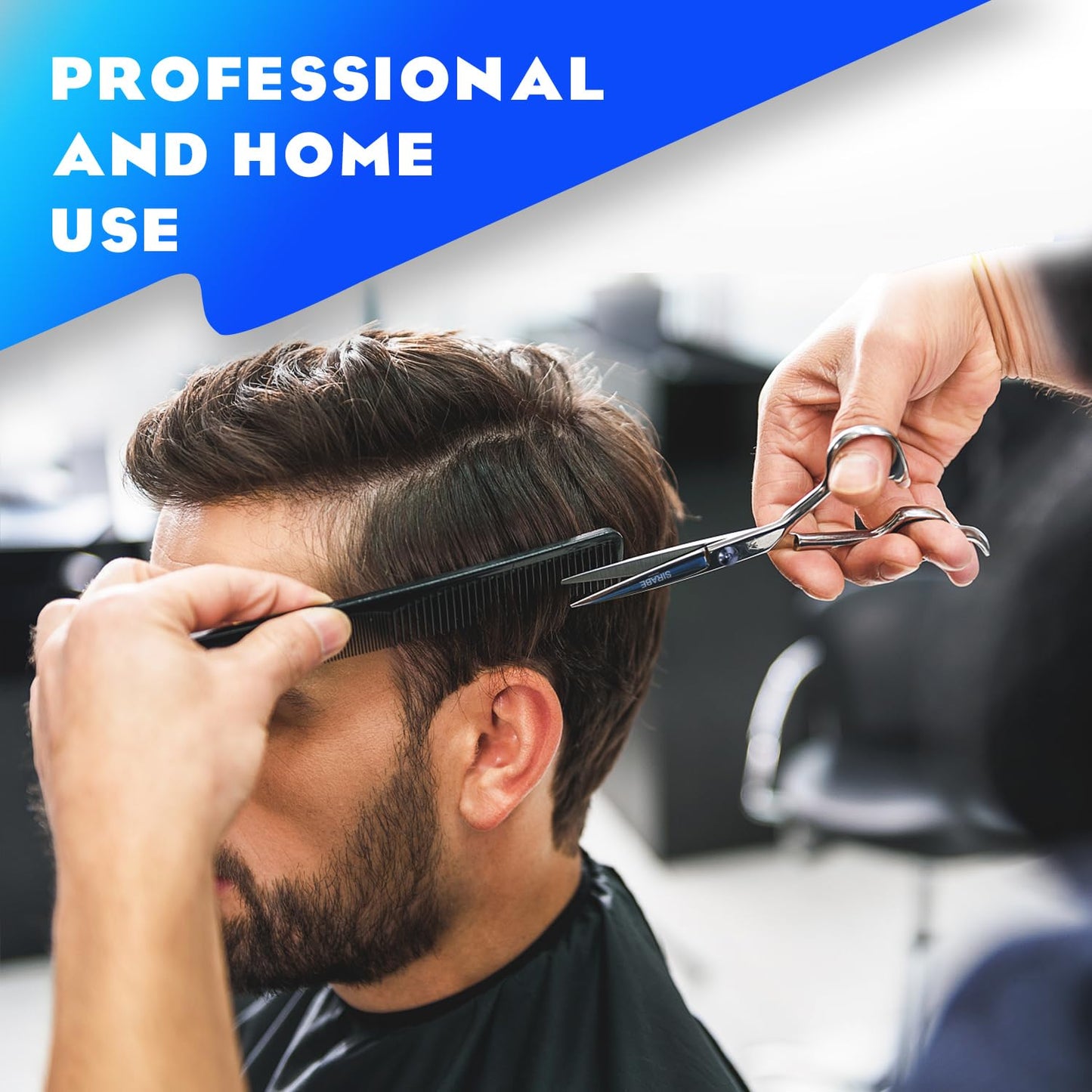 Sirabe Professional Hair Scissors Shears, 6.5" Extremely Sharp Blades, Hair Cutting Scissors Barber Kit Haircut Scissors, for Home Salon Hairdressing