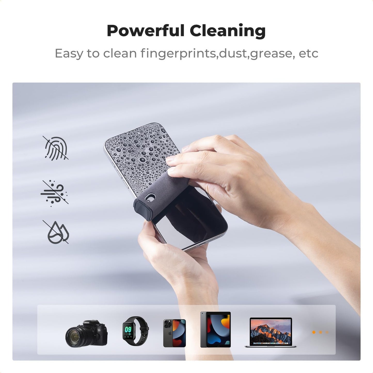 K&F CONCEPT Touchscreen Screen Cleaner Kit 2 Pcs, for TV, Laptop, PC,Phone, Tablet and Car Screen Cleaner, Two in One Spray and Microfiber Cloth(Grey&Pink)