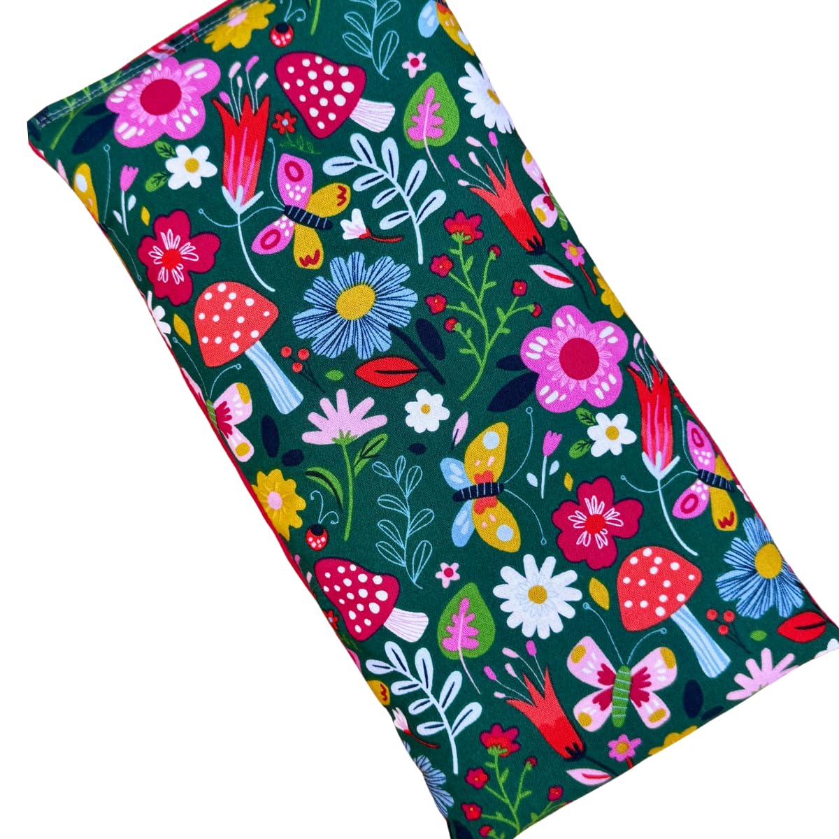 Large Microwave Heating Pad with Flax Seed, Scented or Unscented, Good For Back Pain or Cramps, Moist Heat Therapy or Ice Pack, Microwavable Bean Bag, 6" x 12" (Mushroom, Peppermint)