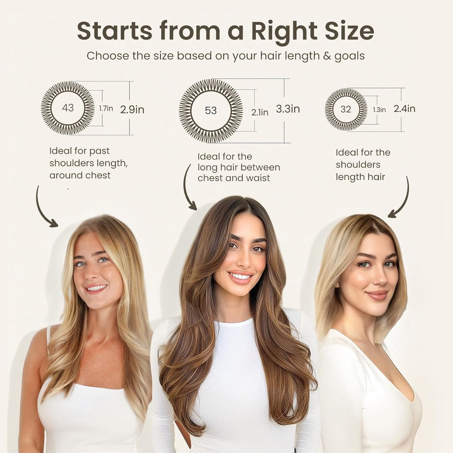 AIMIKE Round Hair Brush, Nano Thermal Ceramic & Ionic Tech, 2.1 Inch Barrel with Boar Bristles for Enhanced Texture, Golden, Hair Drying, Styling, Curling and Shine + 4 Free Clips