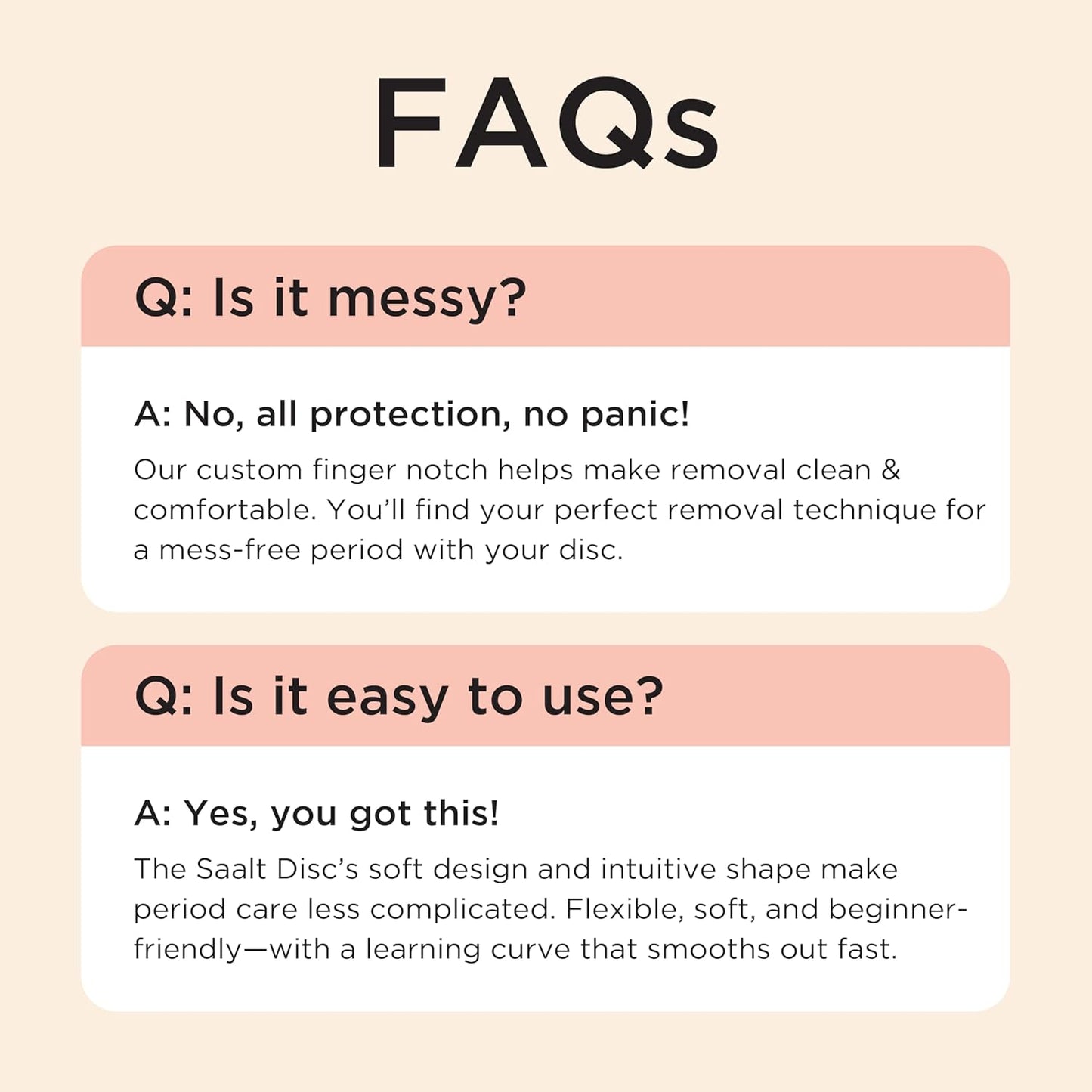 Saalt Menstrual Disc Duo – Reusable Period Disc for 12-Hour Protection – BPA & Latex Free – Easy Removal – Soft, Flexible, and Comfortable