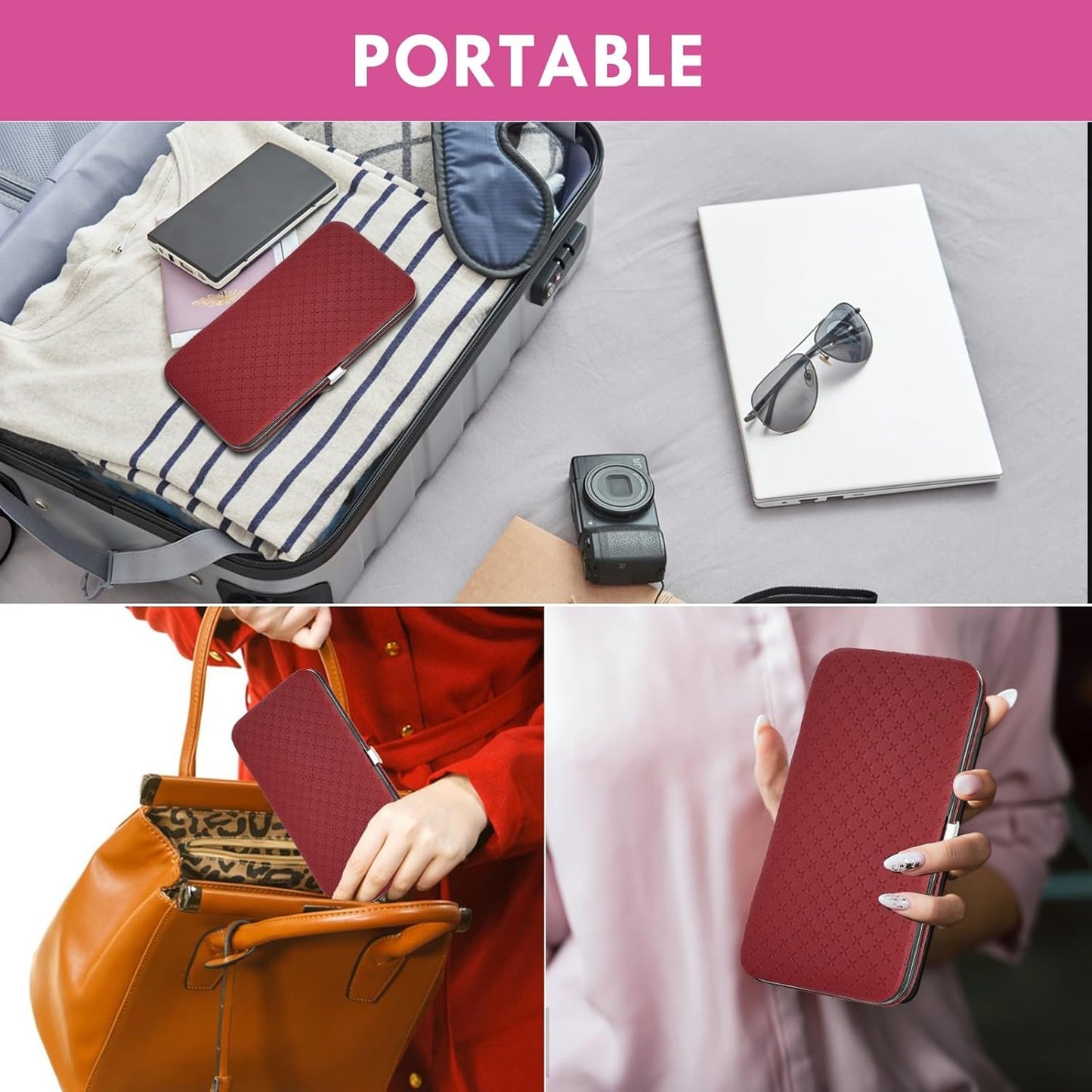 Manicure Set - 19 in 1 Professional Nail Clippers Pedicure Kit, Manicure Tool Kit, Stainless Steel Facial Grooming Set Kit, Gift Idea for Women, Men, Girls, Teens, Red