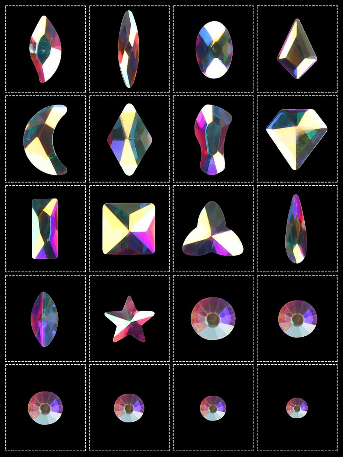 EBANKU Professional 9800 Pcs Mixed Shape Nail Rhinestone Kit with Picker & Dotting Pen for Acrylic Nail Art