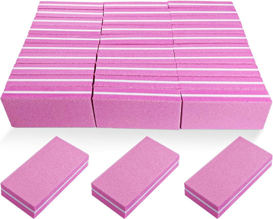 Nail Buffers (30 Pack), Buffer Block Nail File for Acrylic Nails and Natural Nails, 100/180 Grit Small Nail Buffer Block Bulk Buffing Blocks for Nail Buff Professional Manicure File Blocks Hot Pink