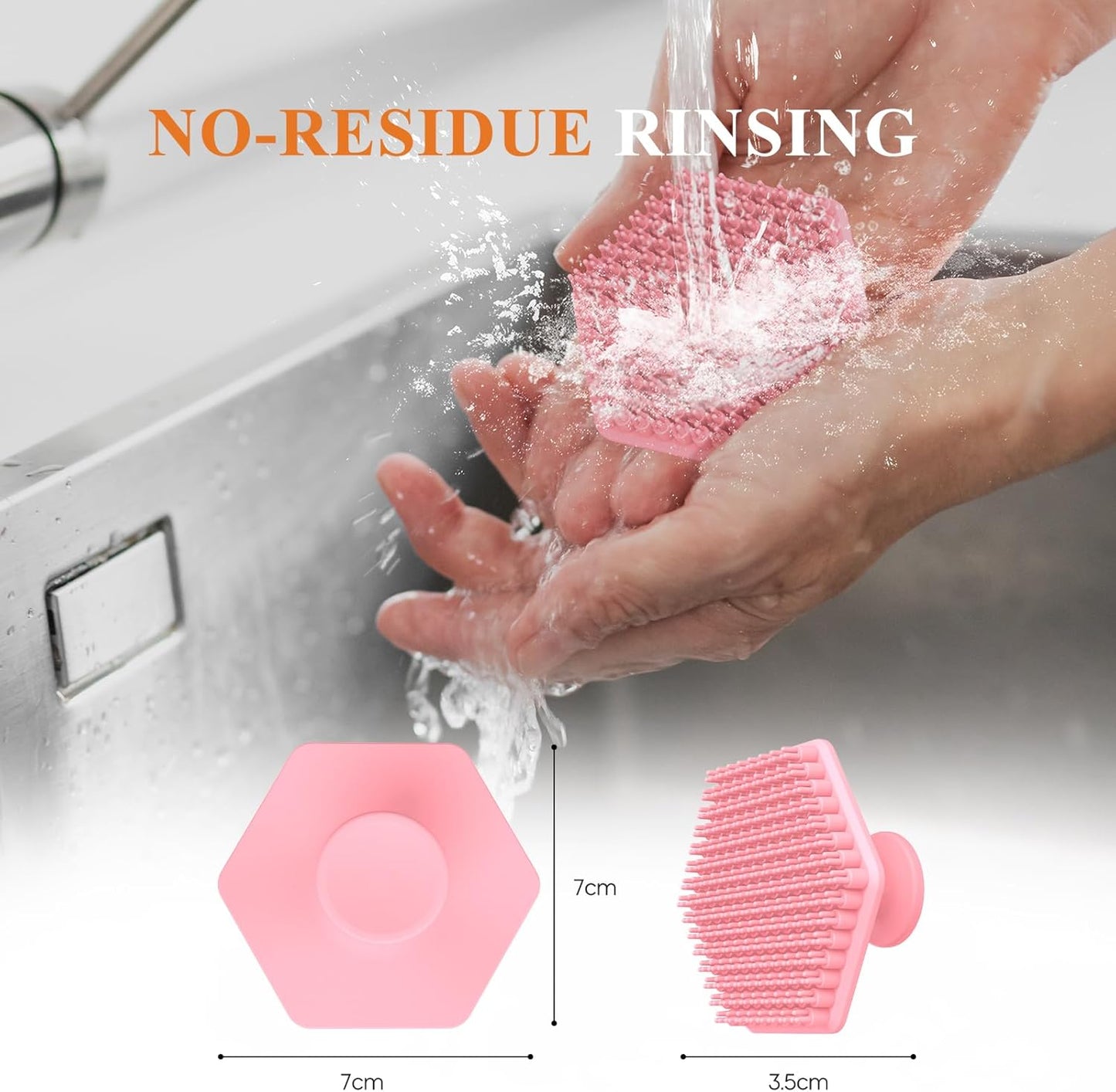 VWMYQ Silicone Face Scrubber for Men, Gentle Exfoliator Pad & Massager, Facial Cleansing Brush Silicone Face Wash Brush Removes Dead & Dry Skin（Pink）
