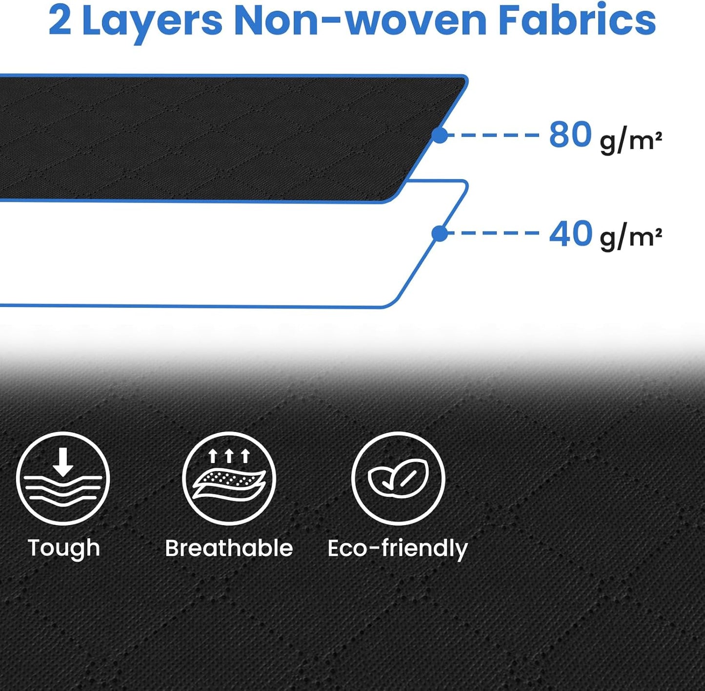 Fab totes 4 Pack Clothes Storage, Foldable Thick Fabric Blanket Storage Bags, Containers for Organizing Bedroom, Closet, Clothing, Comforter,Closet Organization with Handle,Black