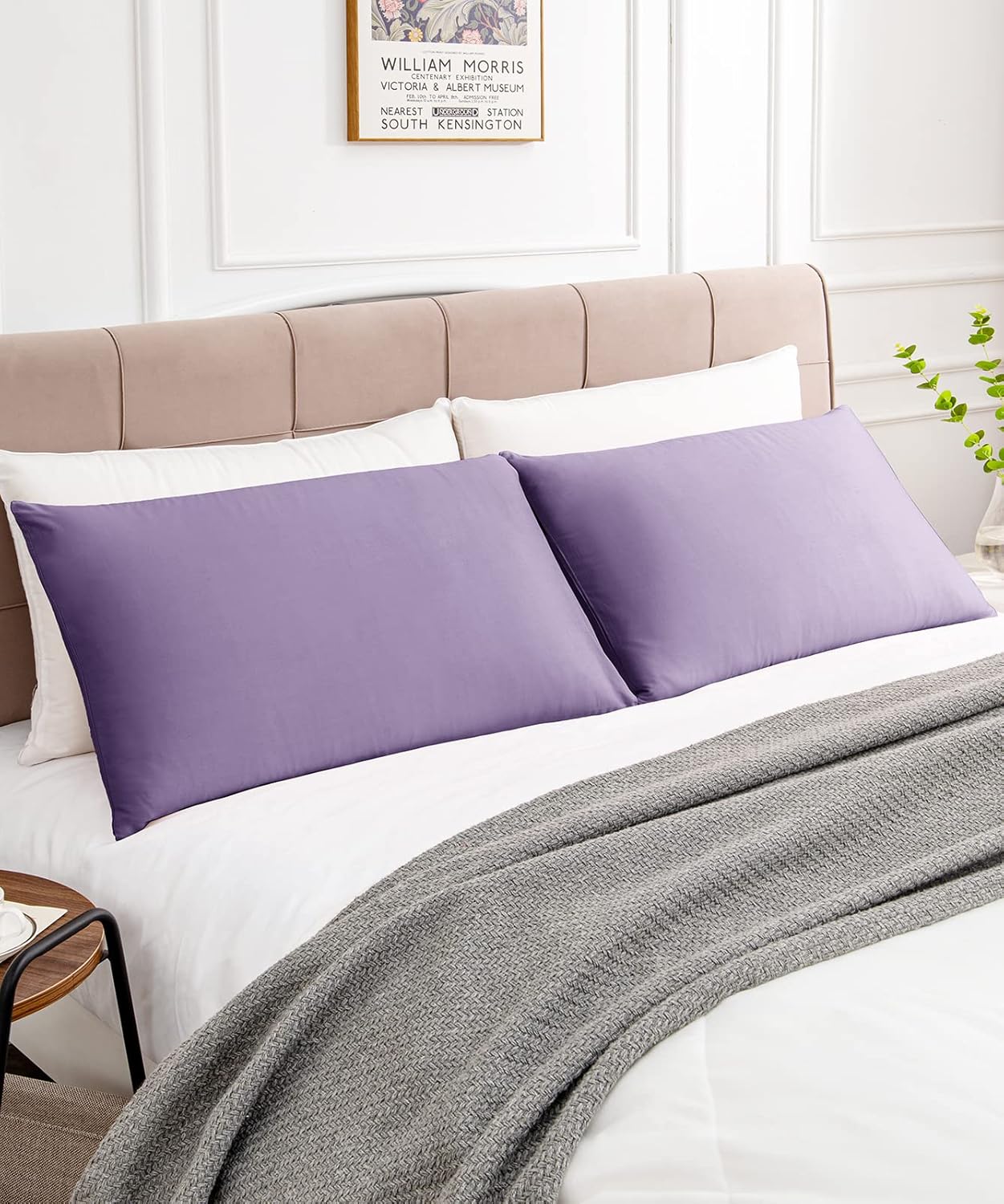 Warmstar Cotton Pillow Cases Queen Size Set of 2, 600 Thread Count Pillowcases 20x30 Inches, Soft Long Staple Cotton Pillowcases Breathable with Envelope Closure,Plum