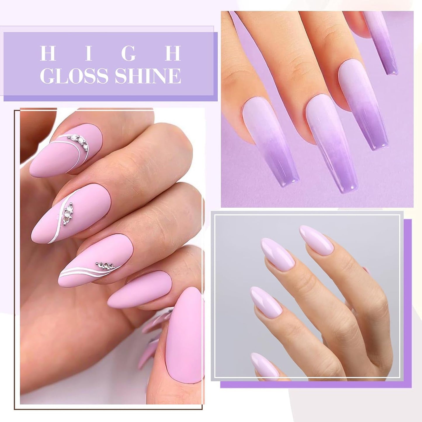 CANNI 6Pcs 9ml Hema-Free Purple Gel Polish,Dark Purple Gel Nail Polish Set,Light Violet Colors Gel Polish Kit, Soak Off LED Nail Gel Manicure Kit DIY at Home Salon Gifts for Women Girls