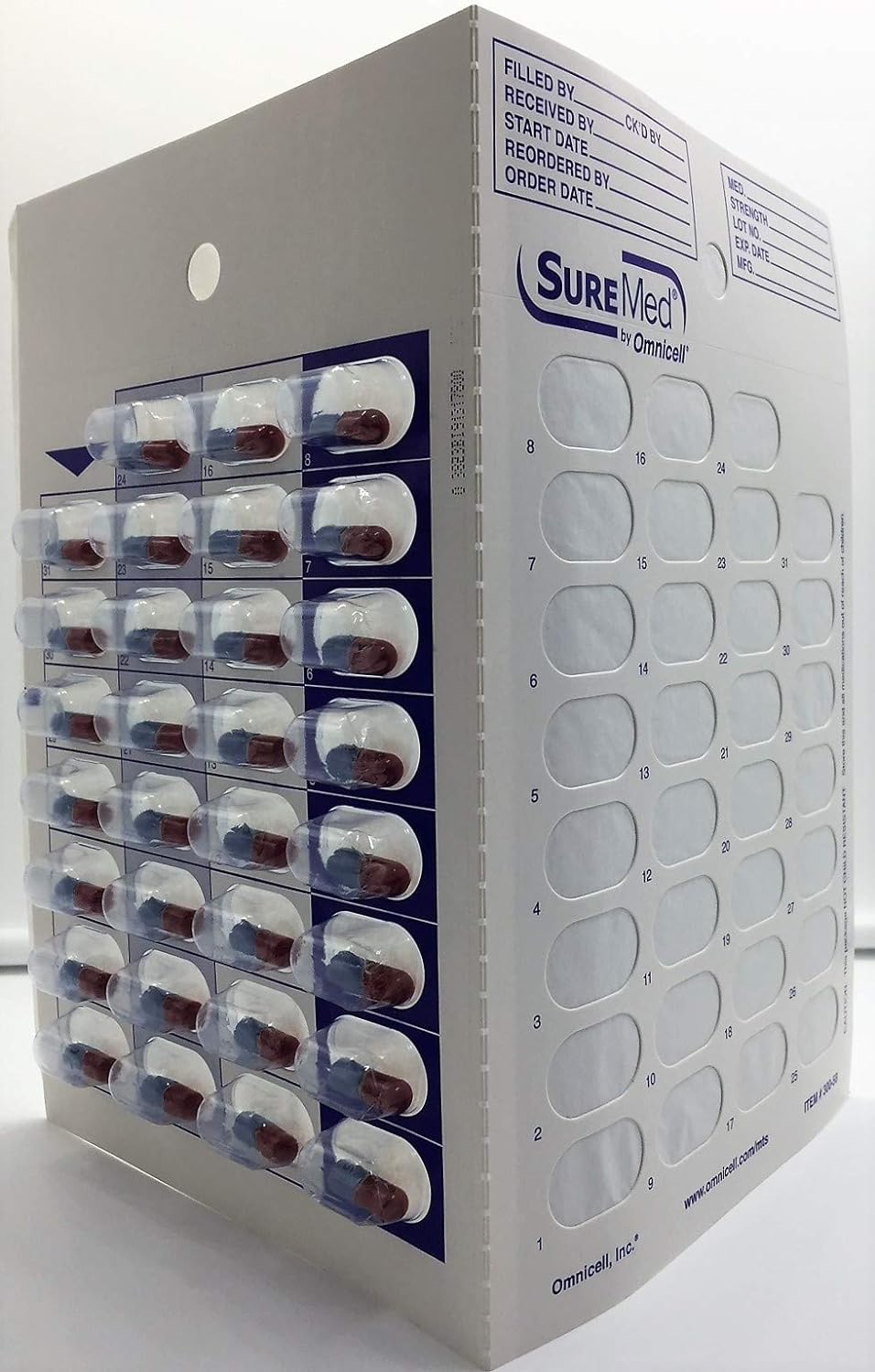 250 Cards 250 Blisters for 31 Day Monthly Cold Seal Pill Storage, Summer Camps, Pharmacists, Cargivers (250)