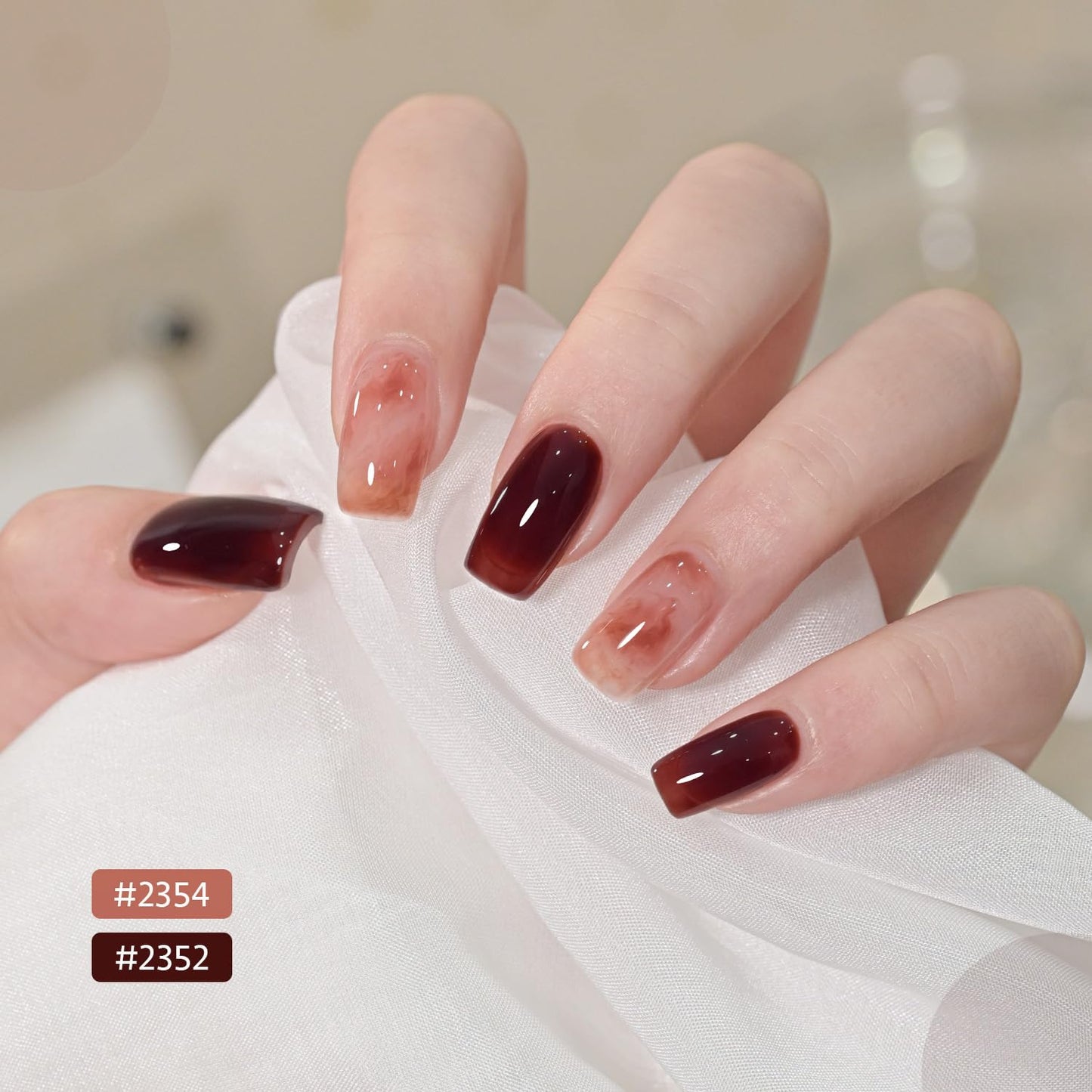 GAOY Jelly Gel Nail Polish of 6 Transparent Milker Nude Brown Red Pink Colors Sheer Gel Polish Kit for Salon Manicure and Nail Art DIY at Home