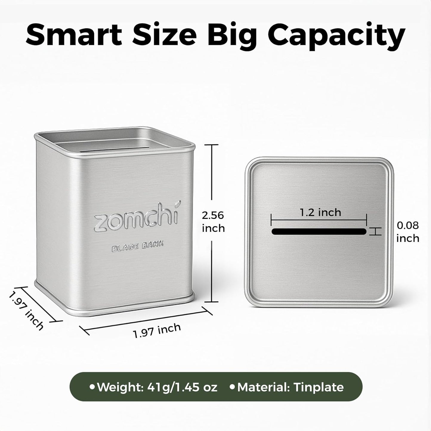 ZOMCHI Blade Disposal Container for Safety Razor Blade Storagement,Razor Blade Disposal Container (Silver)