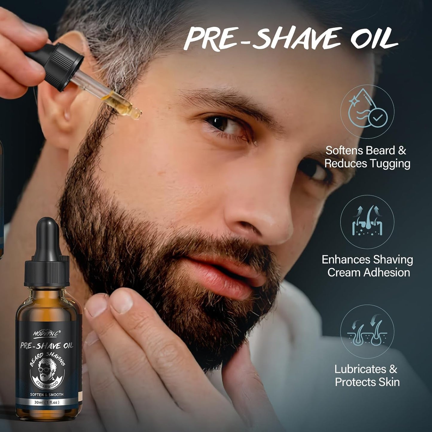 8Pcs Shaving Kit for Men Gift Basket for Christmas Birthday Father's Day Includes Pre-Shave Oil Shaving Cream After Shave Cream 10pcs Razor Blades Safety Razor Shaving Bowl Shaving Brush Beard Bib