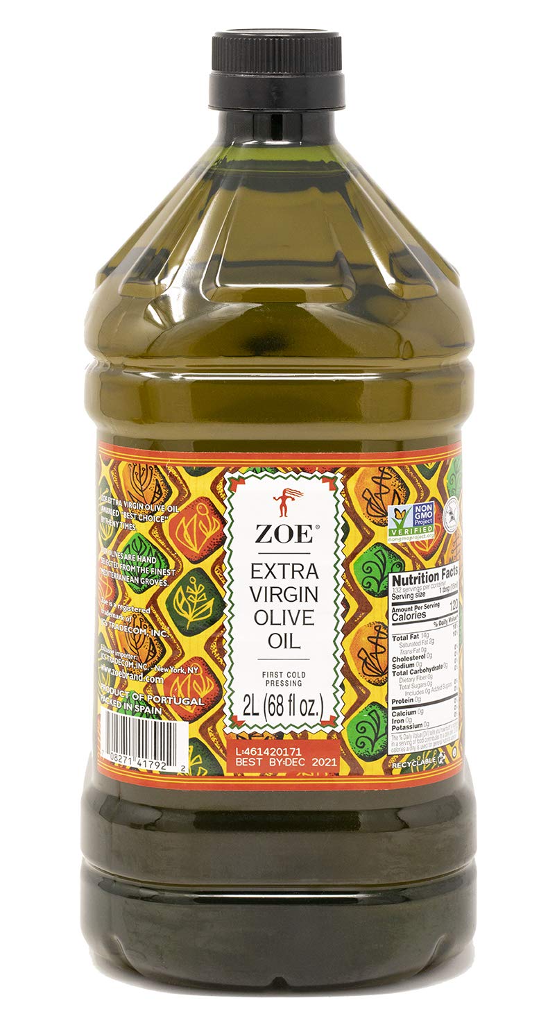 ZOE Extra Virgin Olive Oil 2L (68 fl oz) | Freshly Harvested, First Cold-Pressed | High Polyphenol, Hand-Selected Olives from Spain | Fruity Flavor, Rich Aroma | Ergonomic Bottle