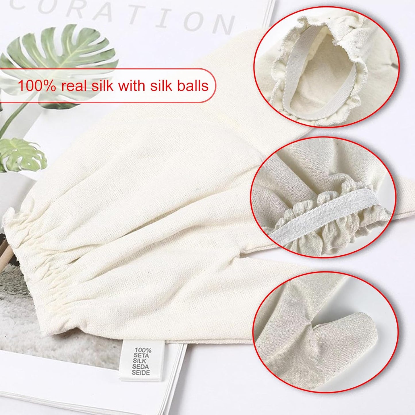 Garshana Gloves Raw Gloves for Ayurvedic, Cellulite Reduction & Dry Brushing – 100% Pure Garshana Gloves with Elastic Wrist Bands for Ayurvedic (2pcs)