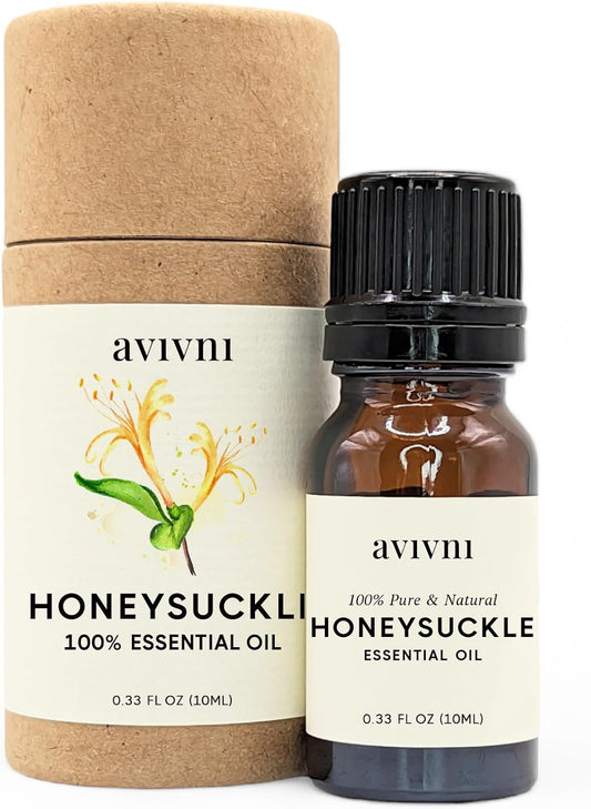 Avivni Honeysuckle Essential Oil - 100% Pure & Natural, Undiluted for Aromatherapy, Hair, Diffuser (0.33oz - 10ml)