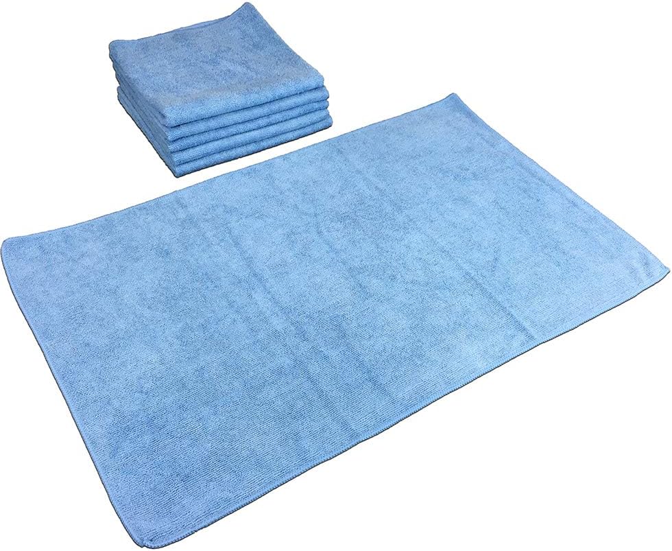 Arkwright Microfiber Gym Towel - Pack of 12 - Super Soft, Quick Dry Workout Sweat Towels, 300 GSM Lightweight & Absorbent for Sports, Working Out, Yoga, and Spa, 16 x 27 in, Blue
