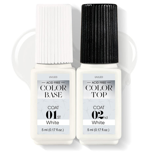 Jofay Fashion White Nail Polish, 10ml All-in-One Step Gel Polish Soak Off LED/UV Lamp DIY Salon Manicure at Home Long Lasting Glossy Finish Home Nail Salon Gift for Women & Girls (0.33 Fl Oz)