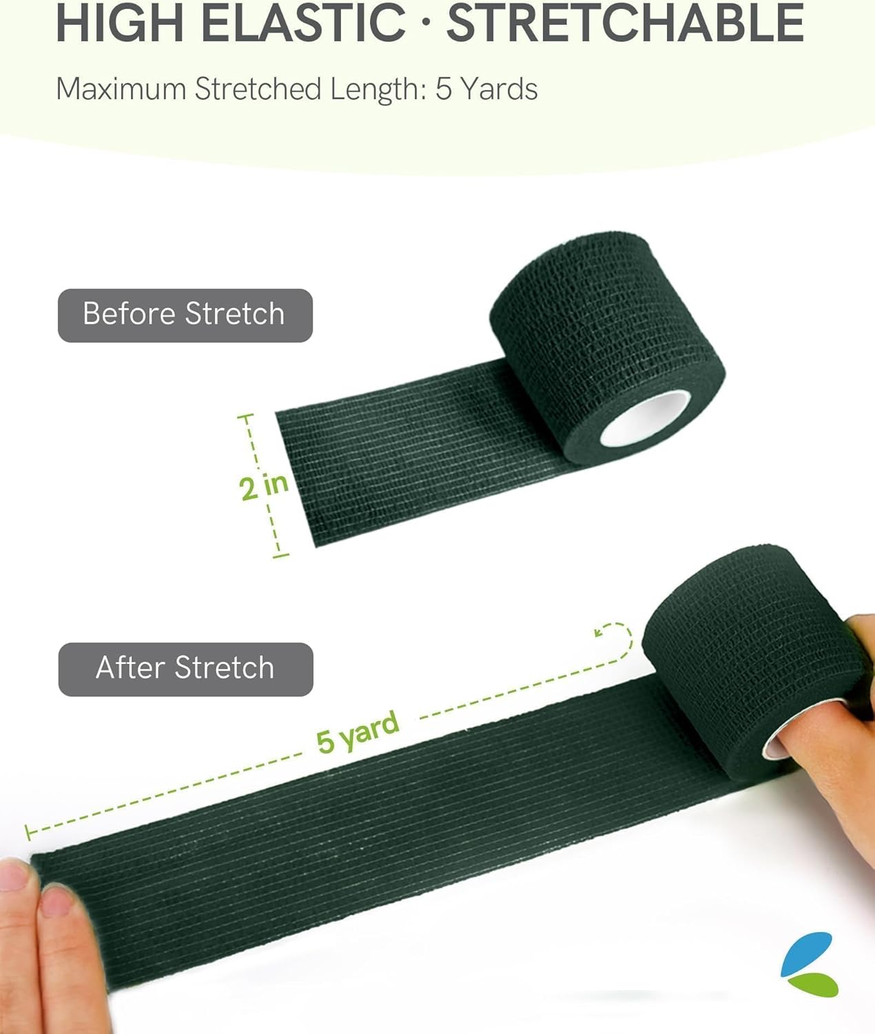 FriCARE Self Adhesive Bandage Wrap, Medical Tape in First Aid Kit, Cohesive Bandages for Wounds Sport Vet, FSA/HSA Eligible, 2 Inches X 5 Yards 6 Rolls, Lush