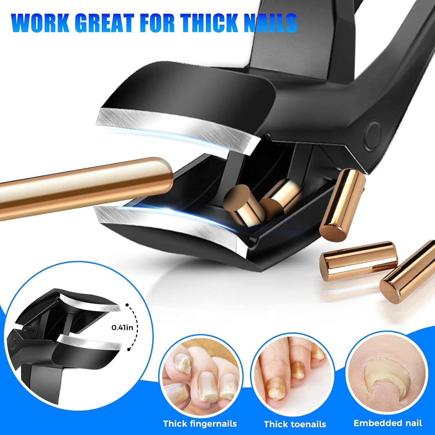 Toenail Clippers for Seniors for Thick Toenails, Heavy Duty Angled Nail Clippers for Seniors with Catcher, Large Toe Nail Clipper Fingernail Cutter for Men with Wide Opening Gifts for Men Dad Him