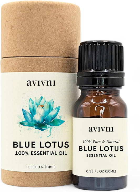 Avivni Blue Lotus Essential Oil - 100% Pure & Natural, Undiluted for Aromatherapy, Hair, Skin, Diffuser (0.33oz - 10ml)