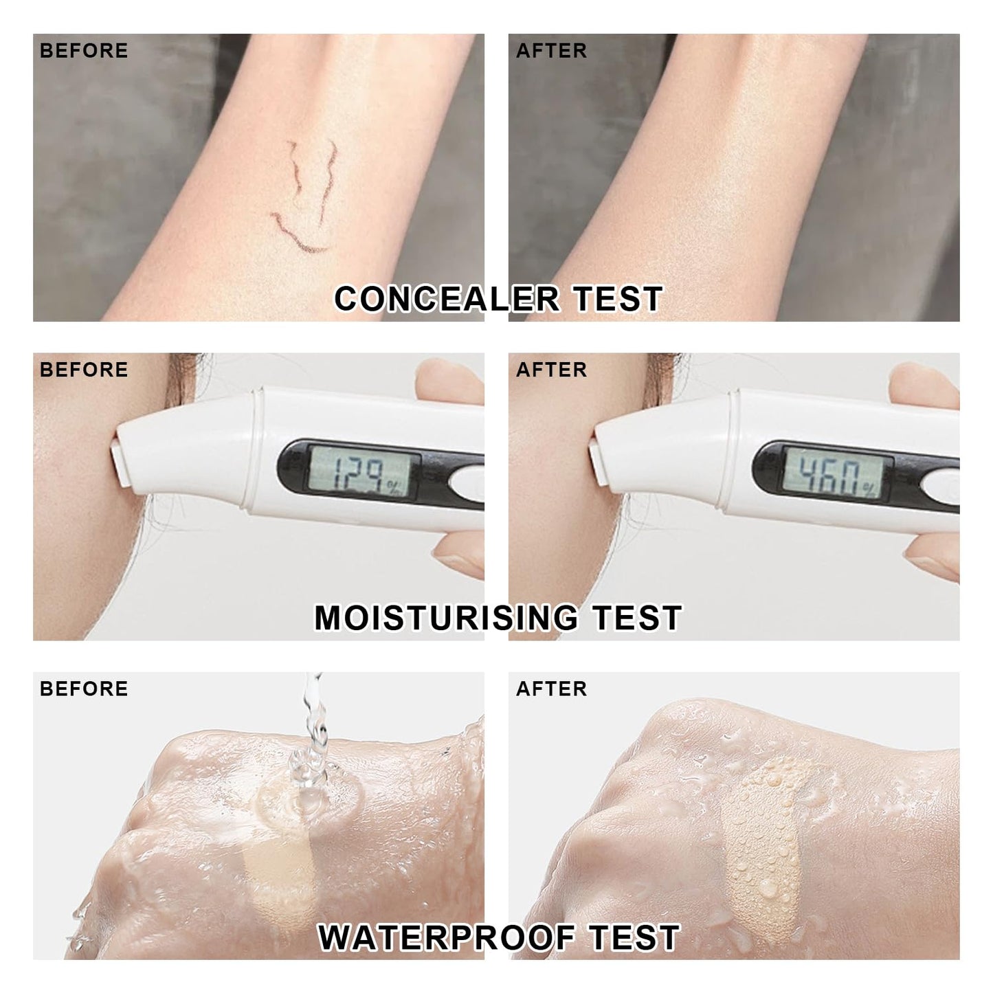 Mushroom Head Air Cushion CC Cream Foundation - Moisturizing Concealer for Even Skin Tone - Makeup Base Primer (#01 Ivory White)