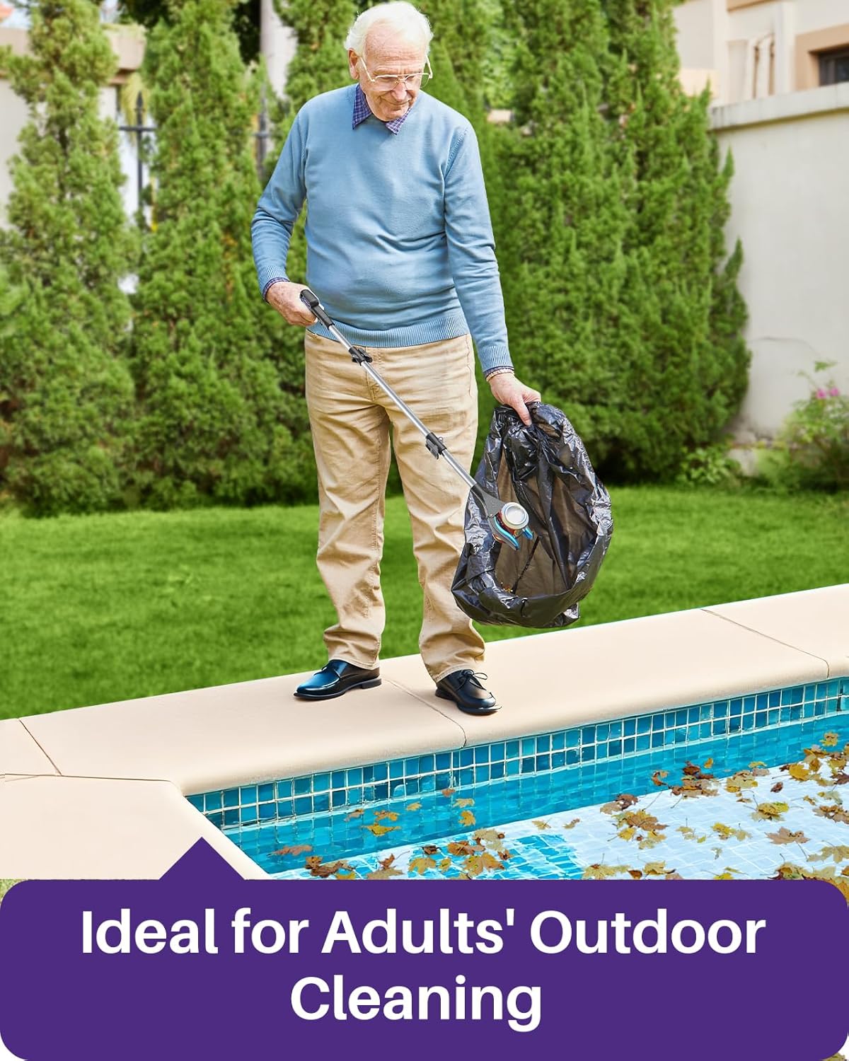 KEKOY Pro 40-inch Reacher Grabber Pickup Tool 2 Pack, Foldable Grabbers for Seniors Heavy Duty Pick Up Trash Stick with Anti-Slip 360° Rotating Jaw, 4" Wide Extended Weed Gripper Claw with Magnet