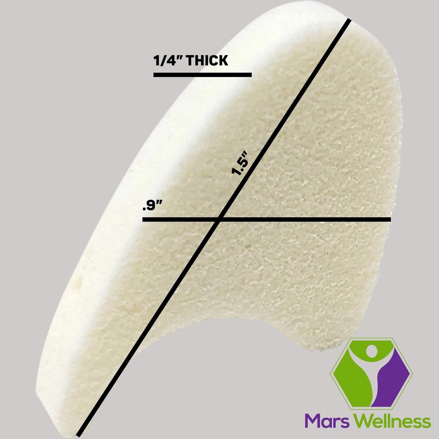 Mars Wellness Full Foam Toe Separators - Toe Spacers for Corn, Blisters Relief - 1/4 Inch - Bulk Pack of 50 Pads