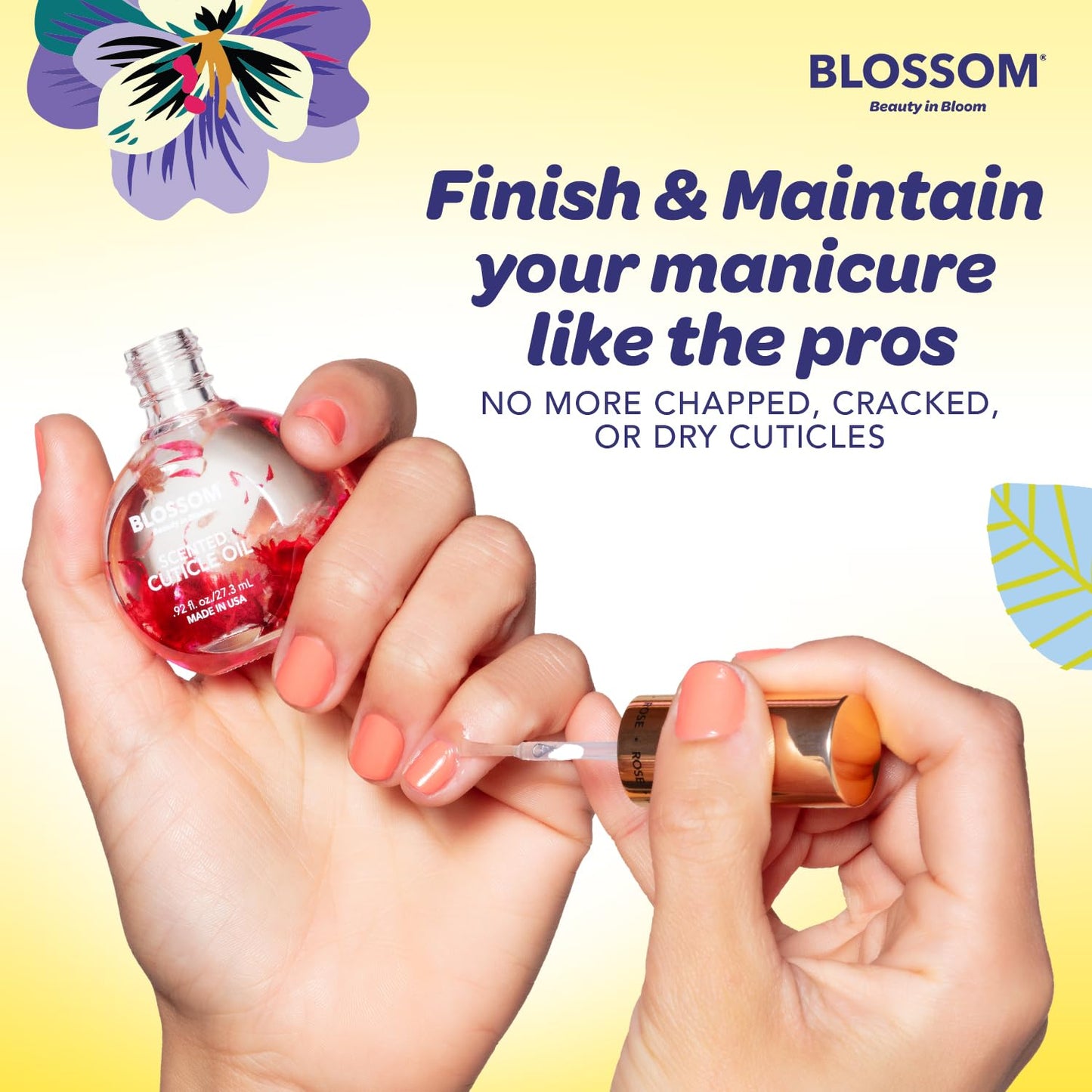 Blossom Cuticle Oil for Nails, Hydrating, Moisturizing, Scented Nail Oil Cuticle Care, Infused with Real Flowers, Made in USA, 0.5 fl. oz, Amazon Exclusive, Lily