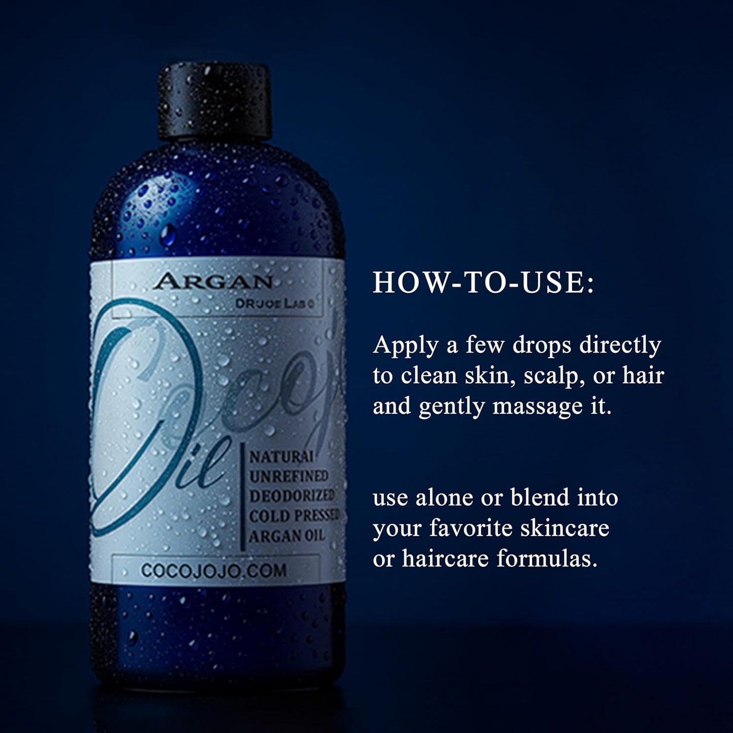 Cocojojo Deodorized Argan Oil for Hair Treatment Oils, Pure Argan Oil for Face, Unrefined Unscented Cold Pressed Extra Virgin - 32 Oz (Pack of 1) - Packaging May Vary