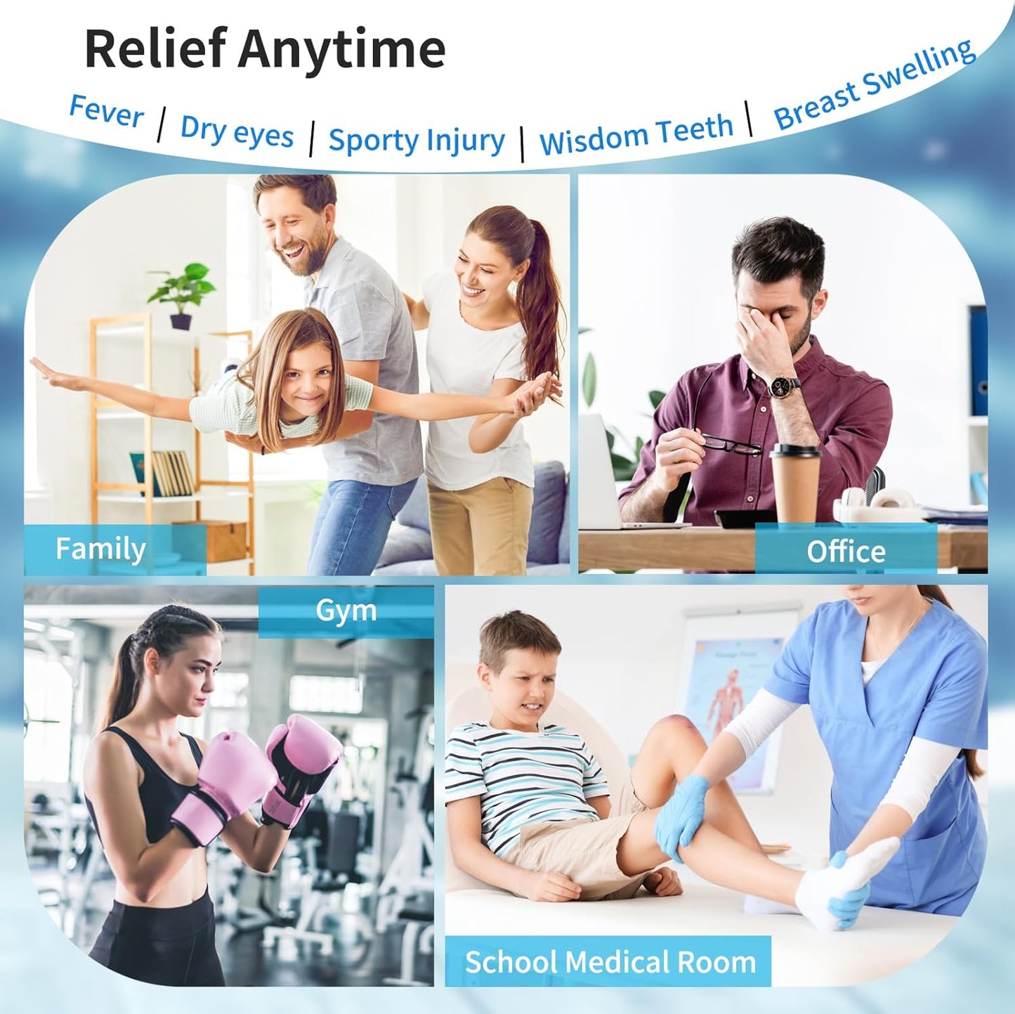 24 Pack Small Ice Packs for Injuries Reusable,Hot & Cold Gel Ice Packs for Face,Eyes,Neck,Wisdom Teeth,Headache,Allergies,Shoulder Pain Relief,Warm & Cold Compress for Boo Boos Kids (24Blue)