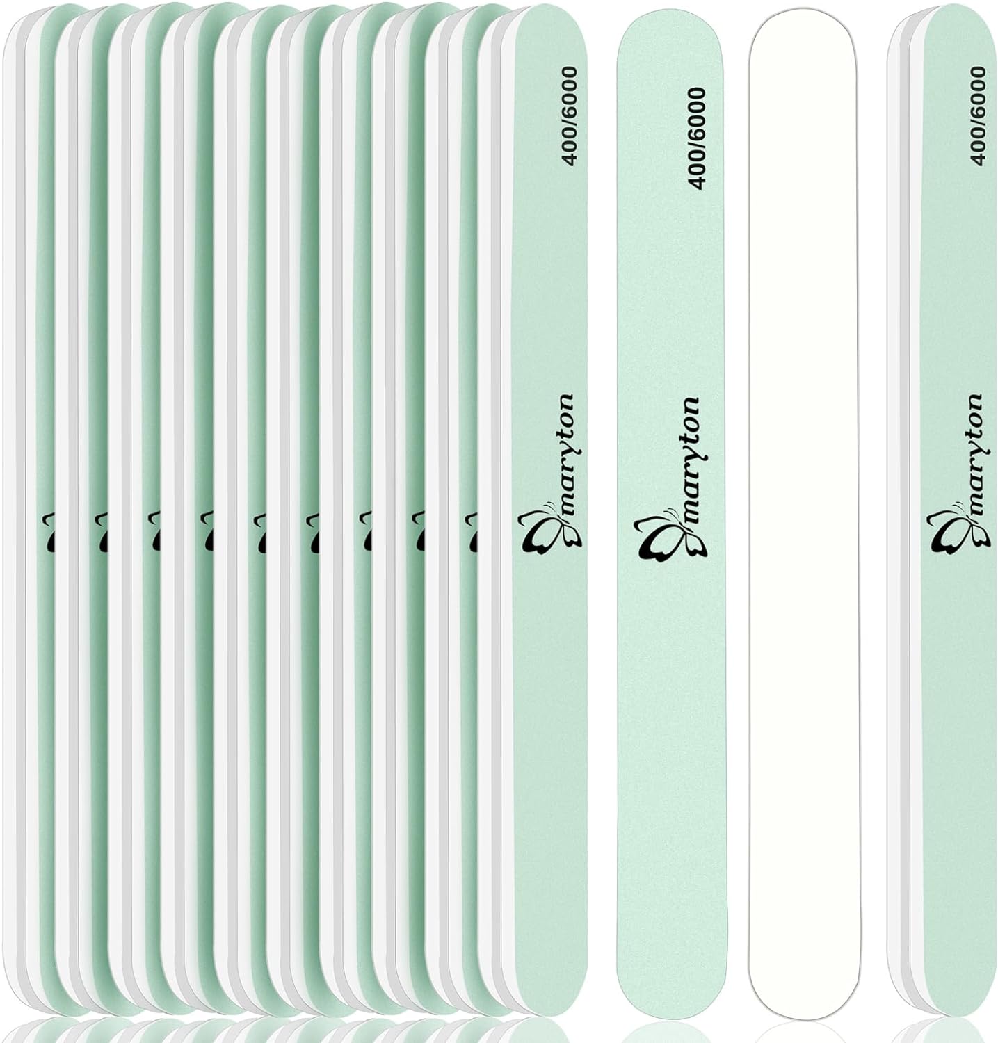 Maryton Nail Buffer and Shine Kit - 10pcs Nail Shine Buffer Blocks for Natural Nails Polisher Fingernail Buffer Buffing File 400 6000 Grit