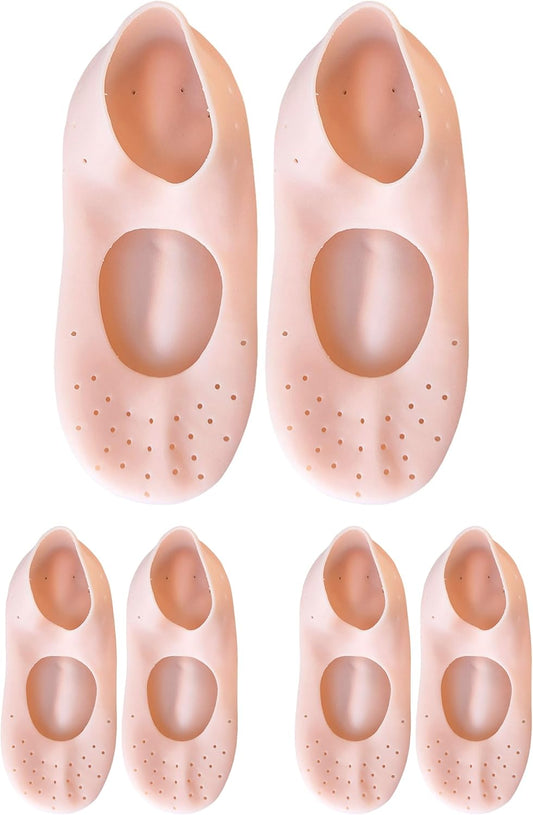 Moisturizing Gel Socks - Hydrating Spa Treatment for Soft, Smooth Feet, Ideal for Dry, Cracked Heels and Rough Skin (Large, 2 Pairs)