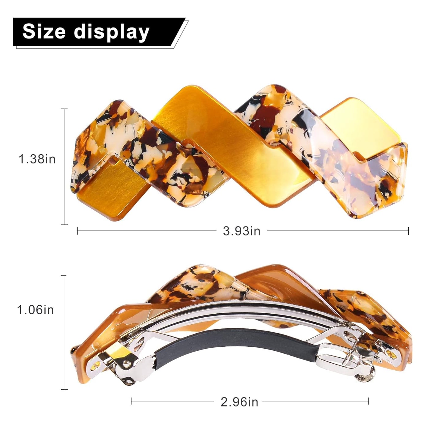 3 Pcs Barrettes for Women - Large French Hair Pins, Retro Clasps for Thick Hair Accessories (mahua5)