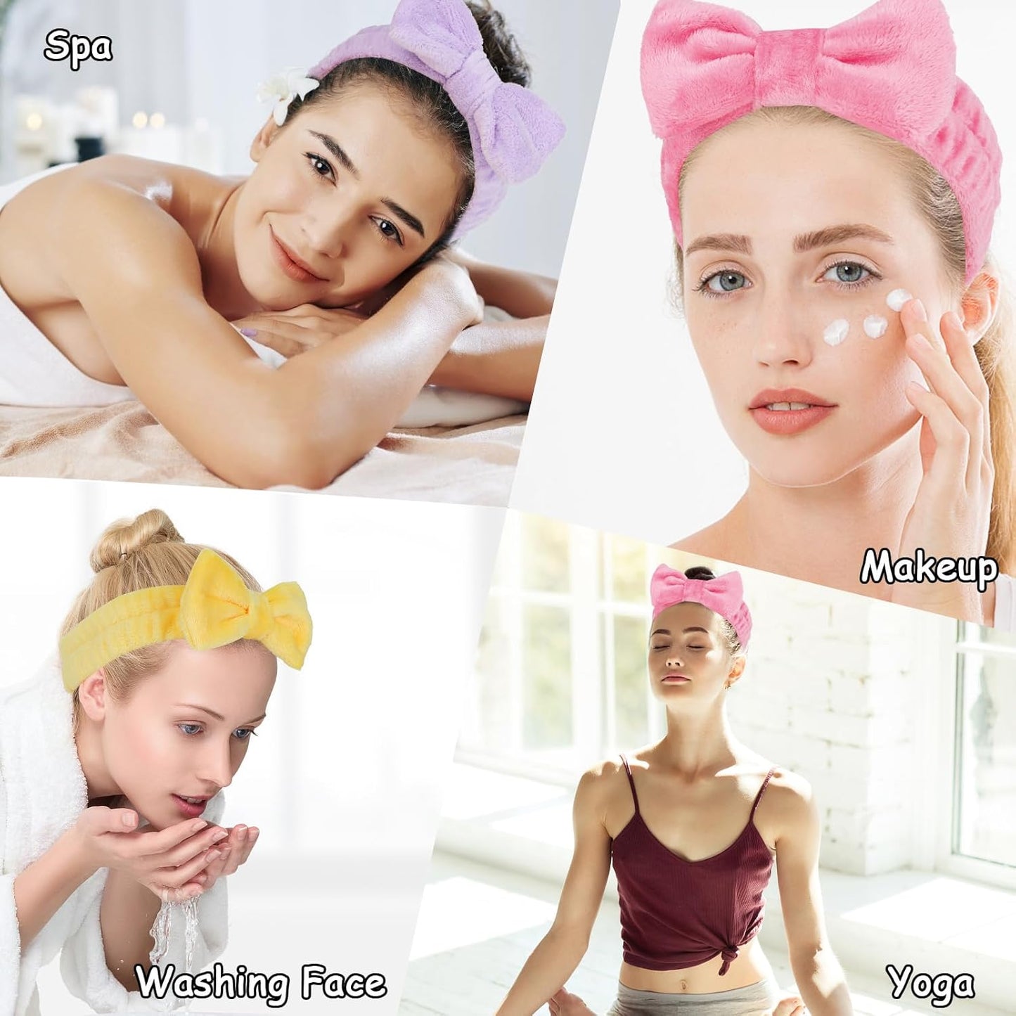 Casoty 6 Pcs Spa Headband, Hair Band for Washing Face, Cheetah Makeup Headband, Skincare Headbands, Soft Fleece Hairband for Face Washing Yoga