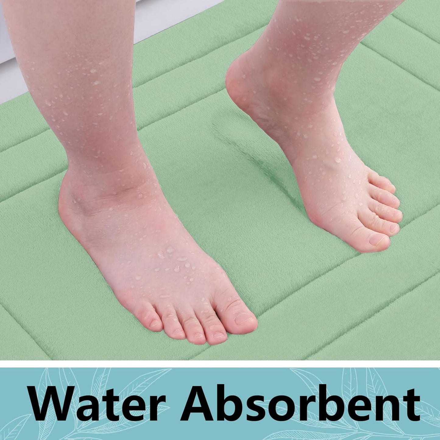 Arotive Memory Foam Bathroom Rug Mat 54x24, Ultra Soft and Absorbent Bath Mat, Machine Wash Dry, Comfortable Bath Rug Carpet for Bathroom Floor, Tub and Shower, Sage Green