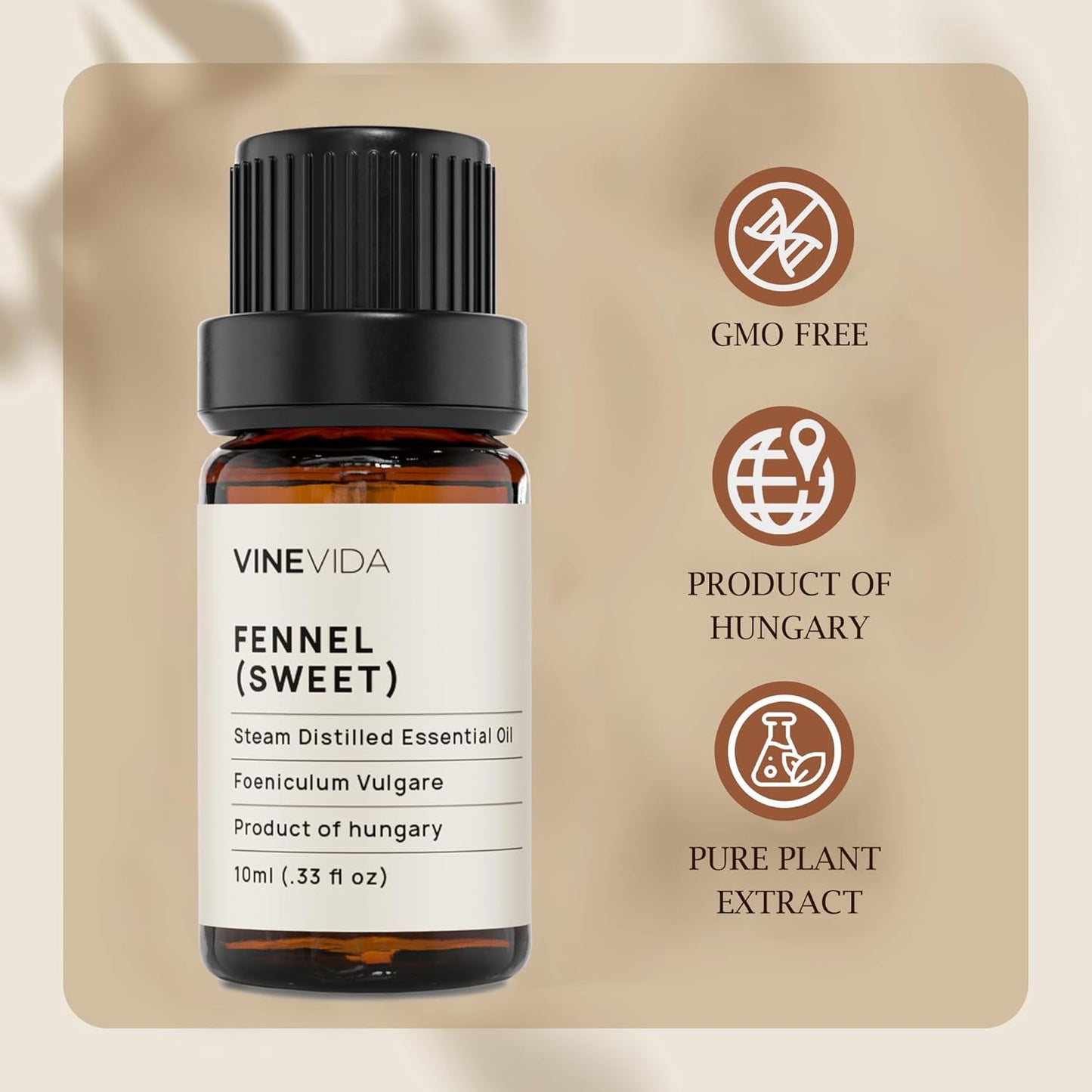 VINEVIDA Fennel Essential Oil - Undiluted, 10 mL - DIY Candle Scents, Safe for Soap Making