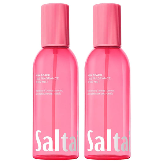 Saltair Body Mist 2 Pack - Fine Fragrance, Lightweight Body Spray Mist with Pink Beach Scent. Long Lasting Perfume Mist. 2x 8oz Bottles