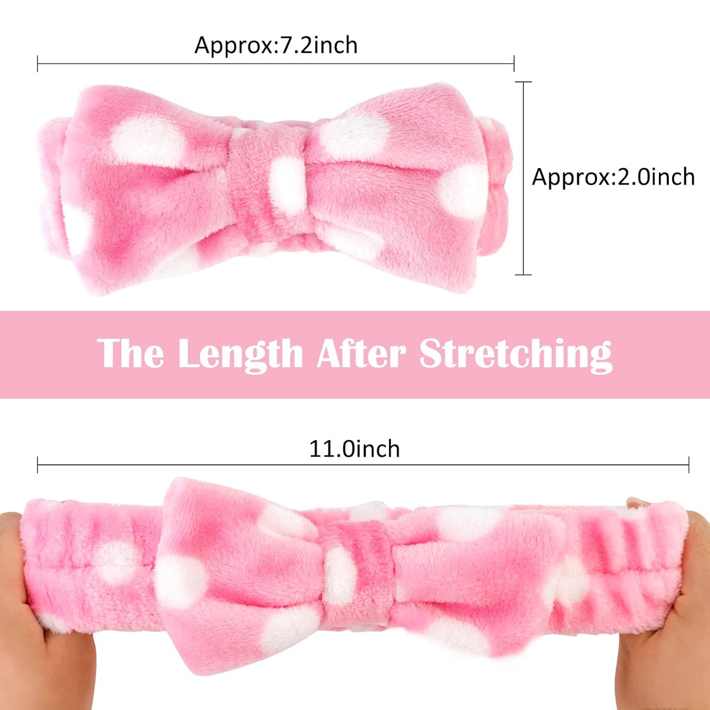 Casoty 6 Pcs Hairband, Soft Coral Fleece Spa Headbands, Bow Headband for Washing Face, Skincare Headbands for Face Washing Shower Skin Care Yoga, Women