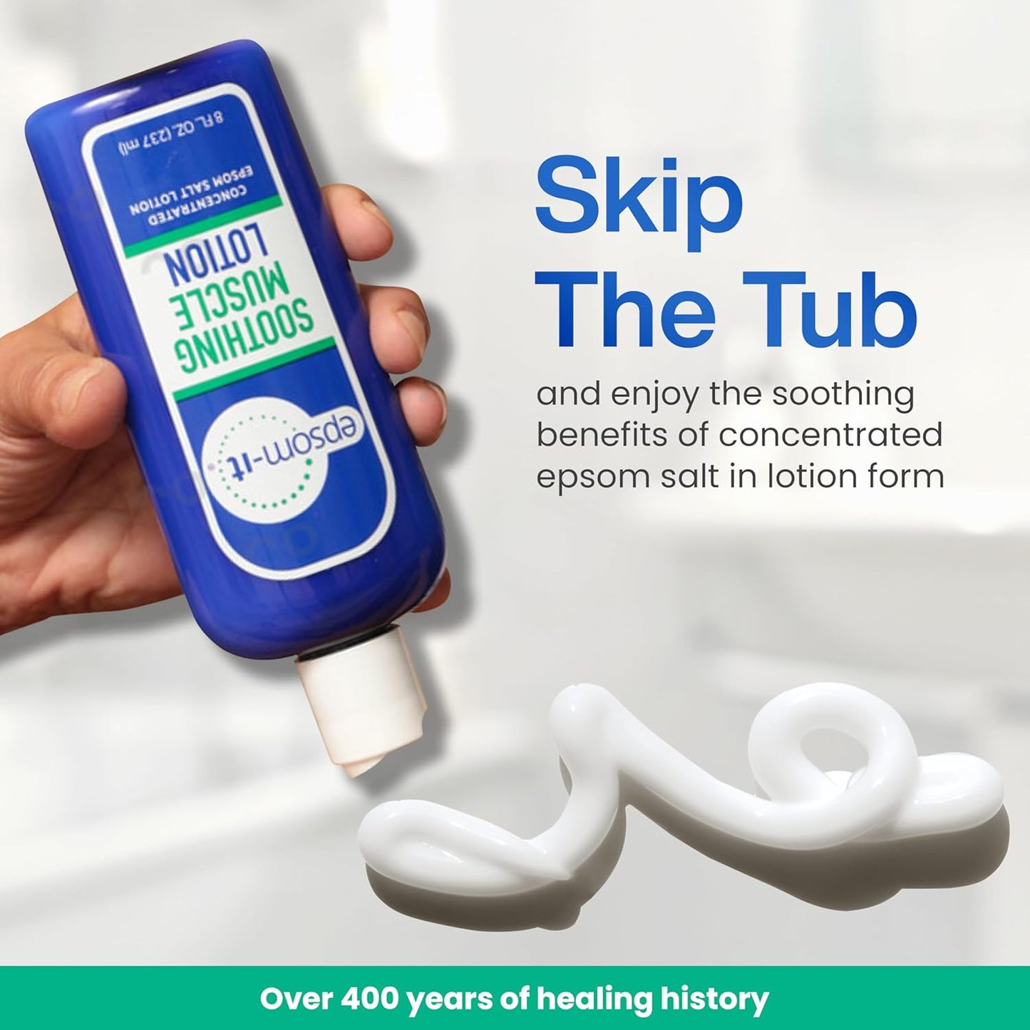 EPSOM-IT Soothing Muscle Lotion - Epsom Salt Magnesium Sulfate Cream Arnica for Muscle Stiffness, Topical Magnesium Lotion, Providing Comfort for Legs, Knee and Feet, 8.0 oz., 2-Pack