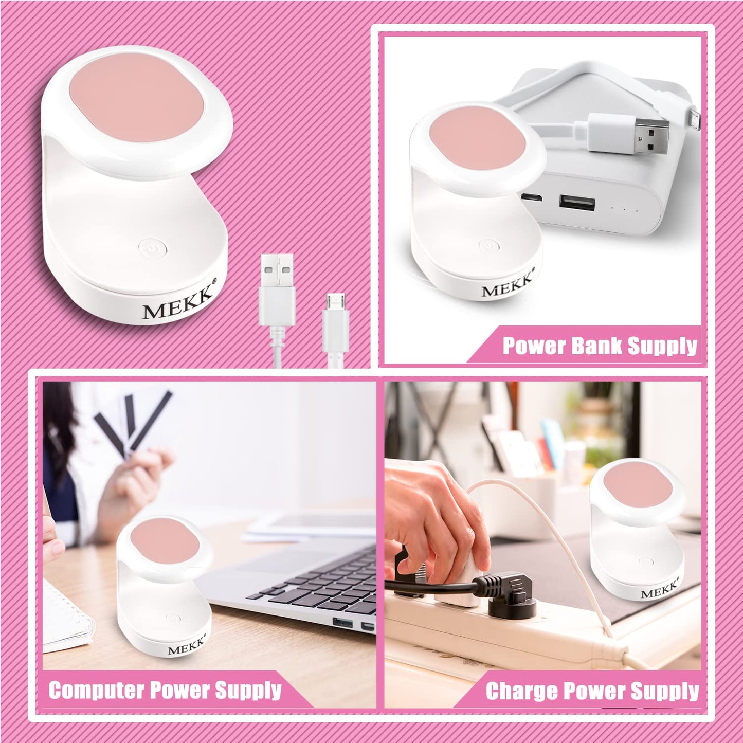 MEKK Mini UV Light for Gel Nails,16W Single Finger UV LED Nail Lamp,Portable Small Professional Flash Cure Lamp,Compact Design for Home and Salon -Pink