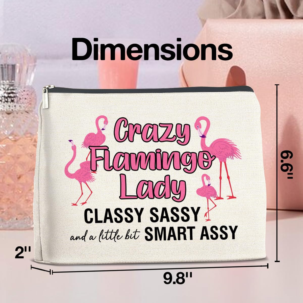 Flamingo Makeup Bag Gifts for Women Flamingo Lover Funny Cosmetic Bag Zipper Pouch