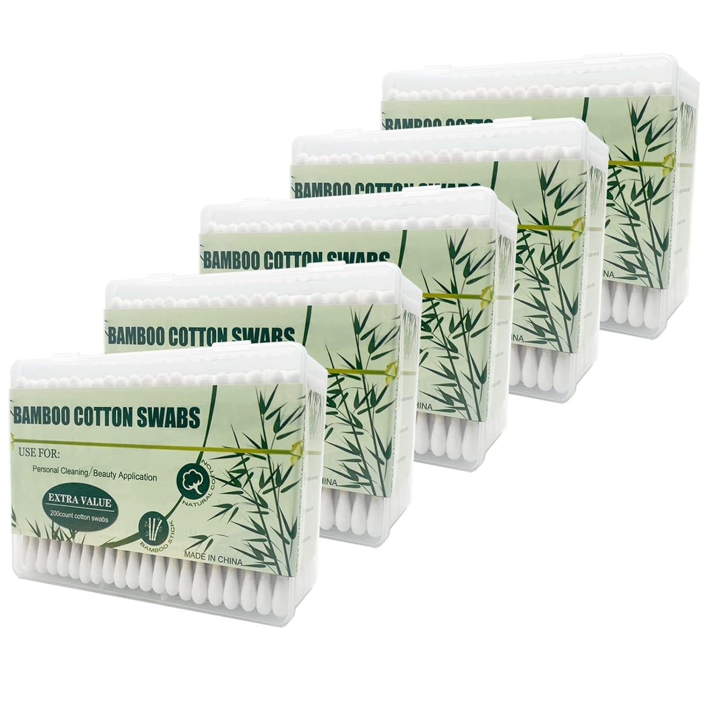 Bamboo Cotton Swabs, Biodegradable Wood Cotton Buds 1000pcs