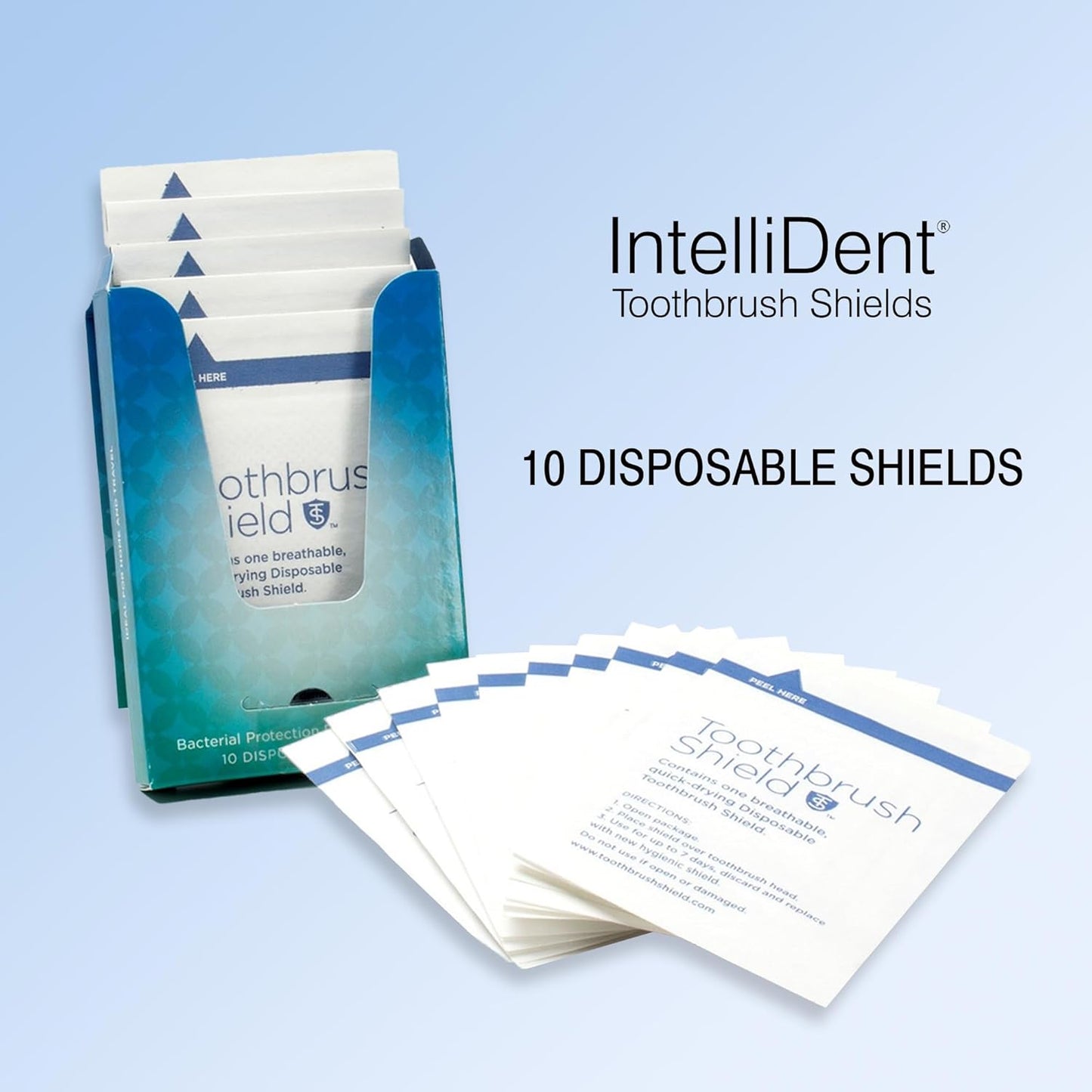 Intellident Toothbrush Shields - Pack of 10 Toothbrush Head Cover Caps - Breathable, Quick-Drying & Disposable - Perfect for Travel, Home & Office Use