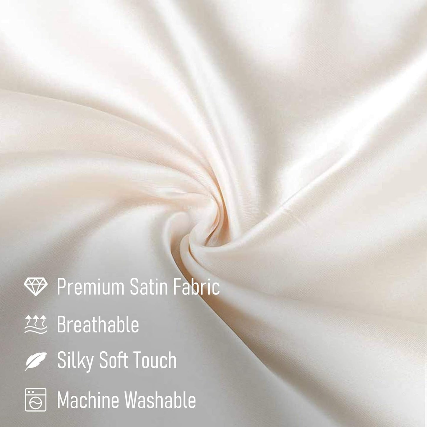 Tyfitb Satin Pillowcase Set for Hair & Skin Care – Cooling, Hypoallergenic, Anti-Frizz, Wrinkle-Free – Soft, Luxurious Pillowcases with Envelope Closure – 2-Pack, Standard Size 20x26, Gift-Ready