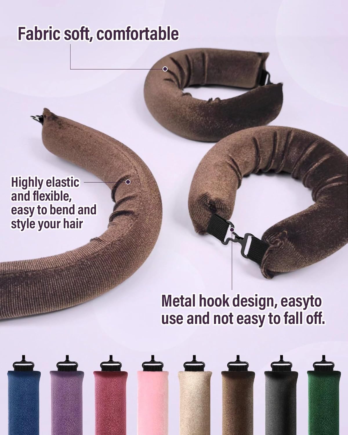 Heatless Hair Curler Overnight Curls-3 Pcs No Heat Curling Blowout Rod to Sleep In,Hair Rollers with Satin Scarf