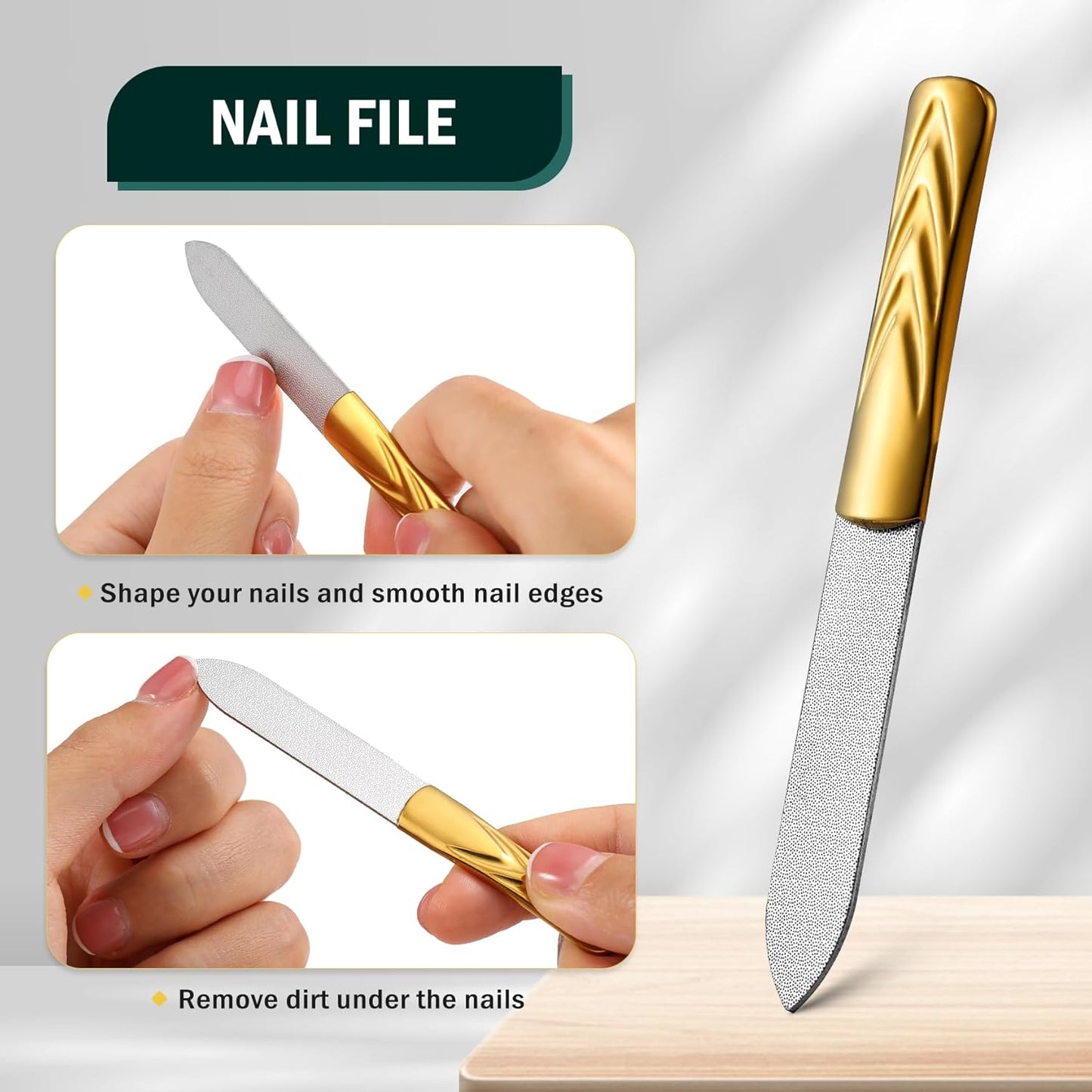 FVION Ergonomic Seniors Toenail Clippers, Curved Head Toe Nail Clippers for Thick Nails with Nail Catcher and Metal Nail File, Precision Nail Care Tool for Easier Trimming (Gold)