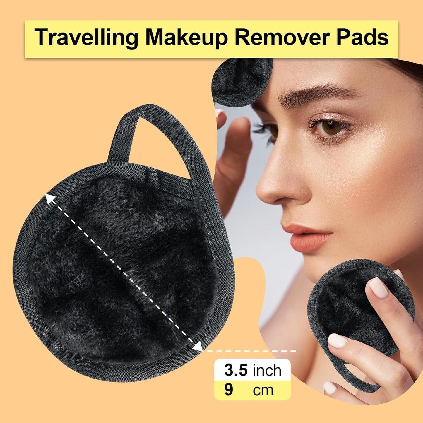 Nugilla 18 Packs Reusable Makeup Remover Pads with a Washable Laundry Bag, Resuable Microfiber Round Towel Skin Face Towels, Soft Makeup Remover Cloth, Fast Drying Washcloth (Grey)