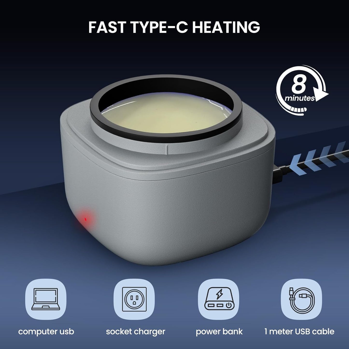 Nose Wax Kit Men, Nose Hair Waxing Kit with 100g Wax, 40 Sticks, Ear Hair Removal for Men, USB Fast Heat, Smart Constant Temp, Upgraded Size, Multi-Accessories, Gray