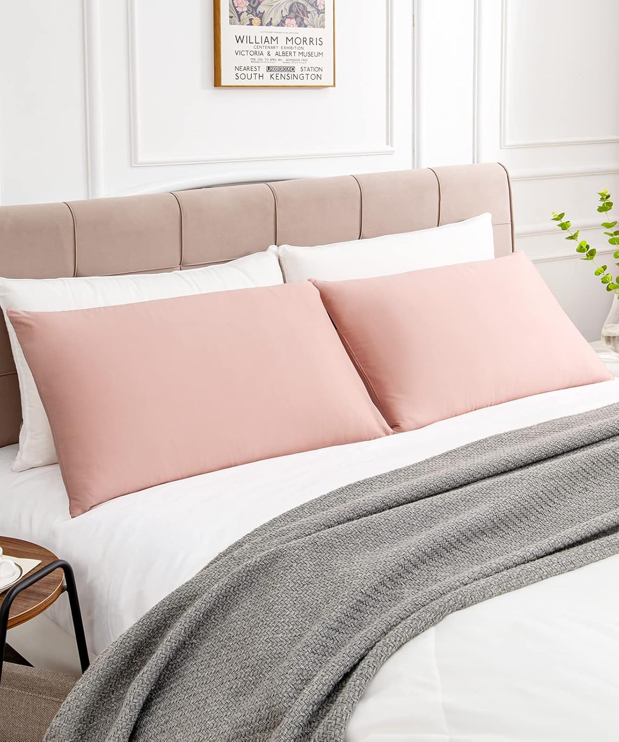 Warmstar Cotton Pillow Cases Queen Size Set of 2, 600 Thread Count Pillowcases 20x30 Inches, Soft Long Staple Cotton Pillowcases Breathable with Envelope Closure,Pink