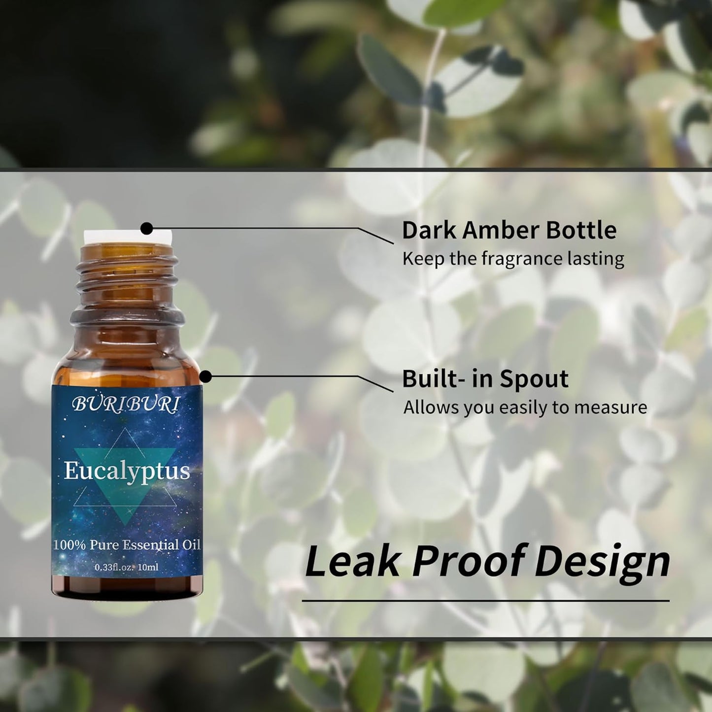 BURIBURI Eucalyptus Oil and Lavender Essential Oil Set 2 Pack, 100% Pure Diffuser Oil Eucalyptus Essential Oil for Massage, Soap Making